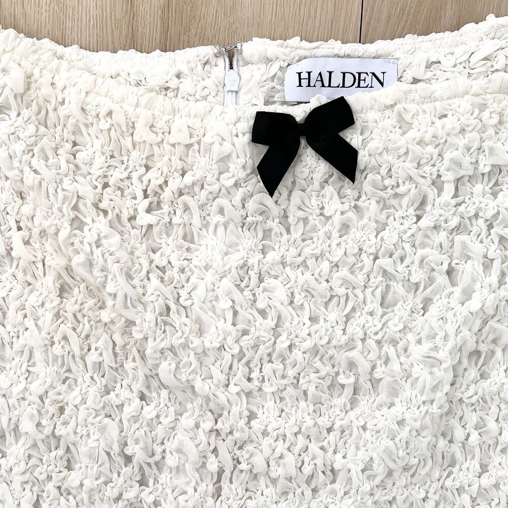 Halden London Venus Luxury Super Stretchy Bubble White Mermaid-Maxi Skirt Size M - Picture 2 of 15